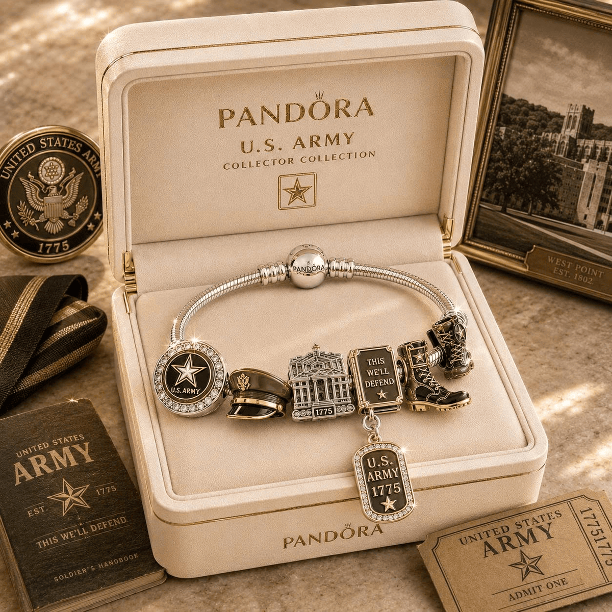 USAR Sliver Charm Bracelet Set NHVH