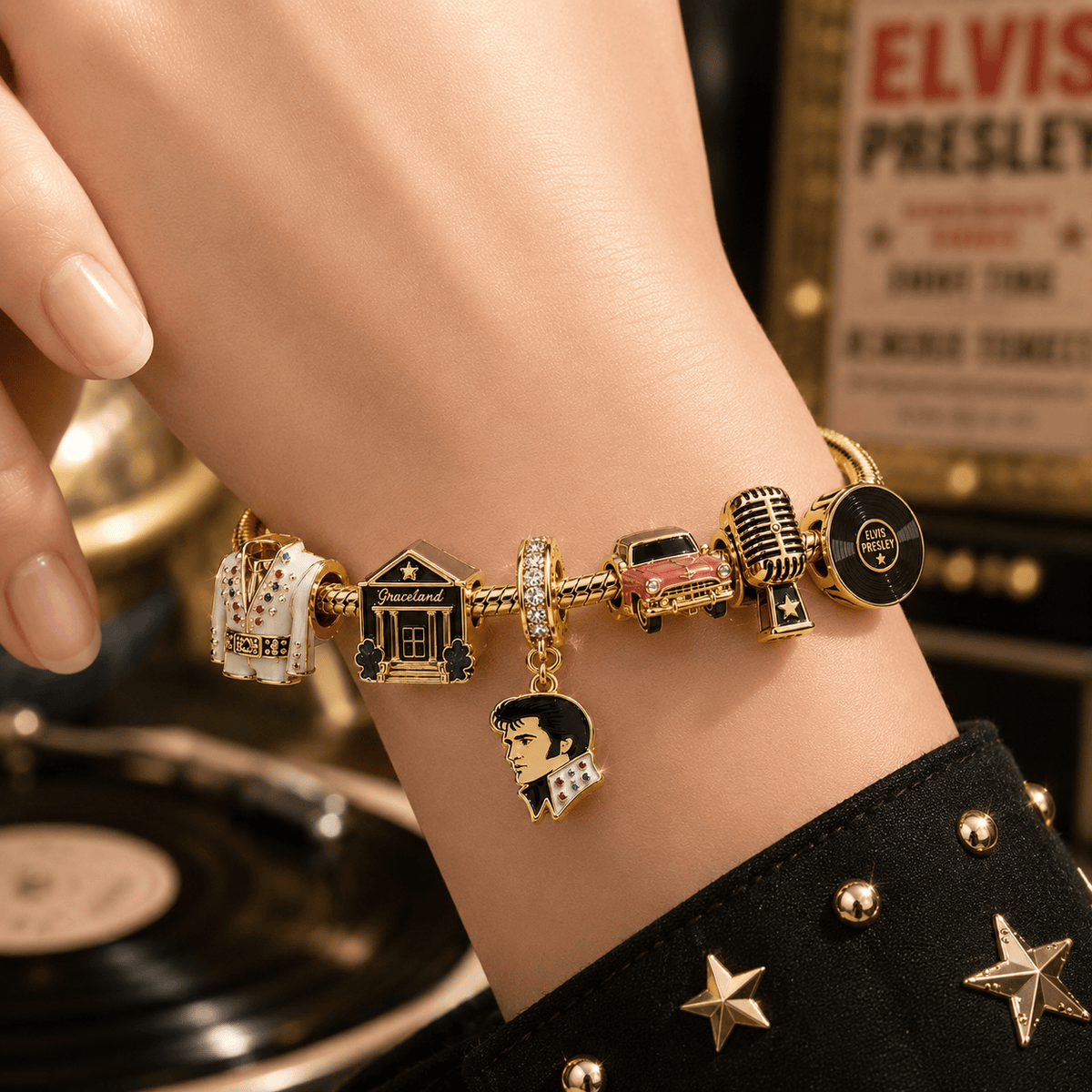 ELV Gold Charm Bracelet Set VTH