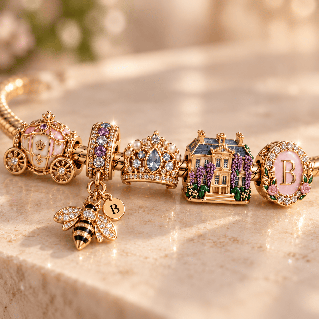 BGT Gold Charm Bracelet Set PNPA