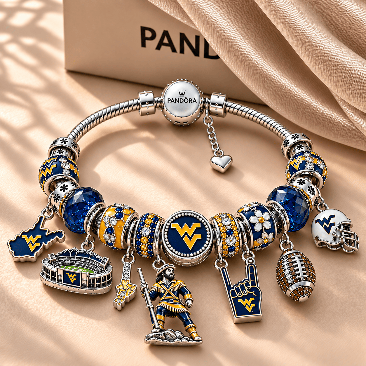 WVM Silver Charm Bracelet Set NTTB