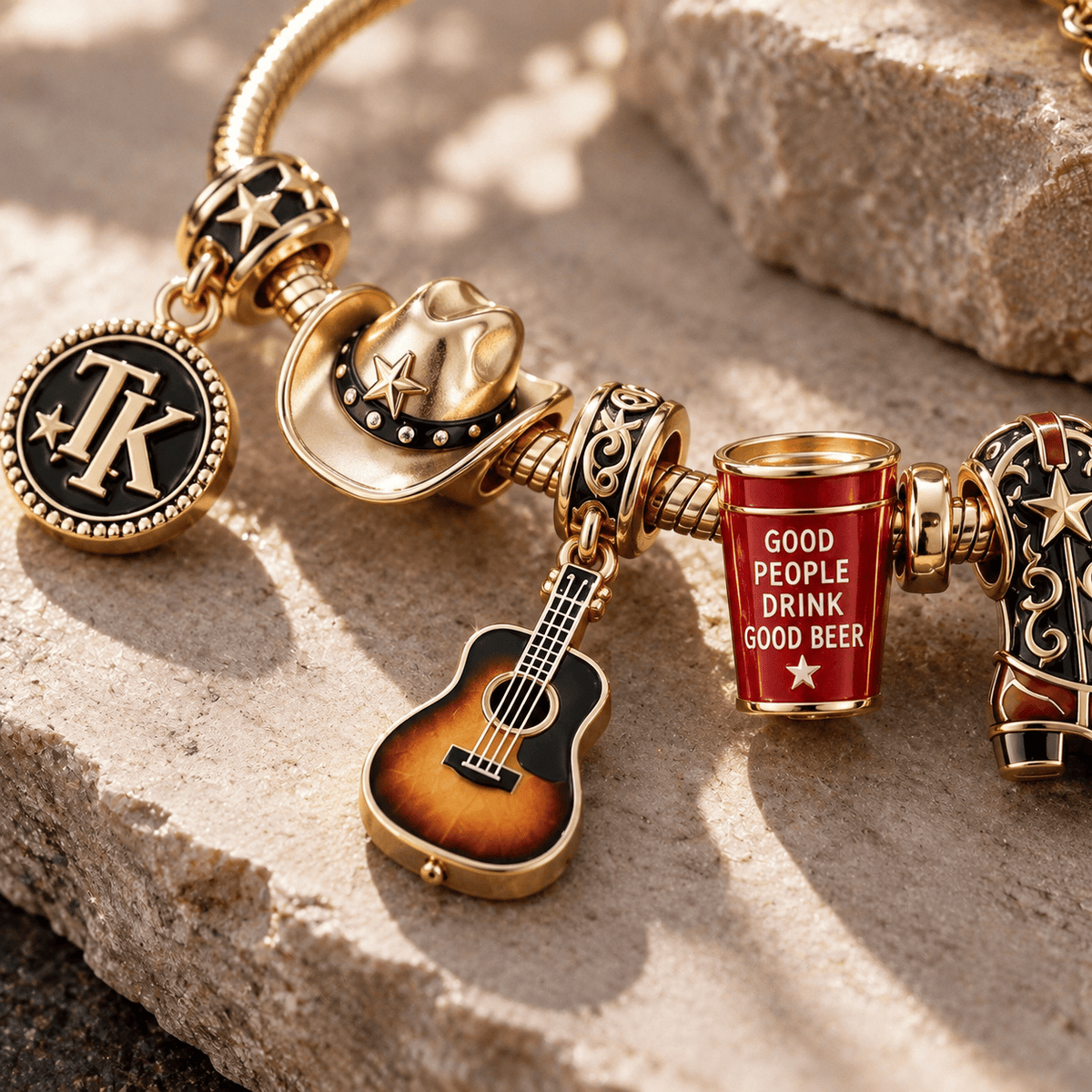 TBKH Gold Charm Bracelet Set TTN