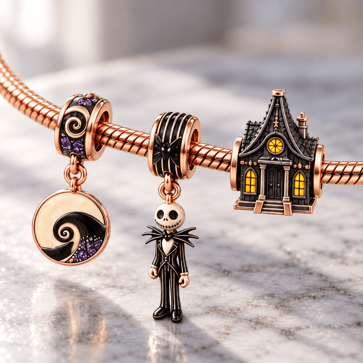 TNBC Rose Gold Charm Bracelet Set HQH