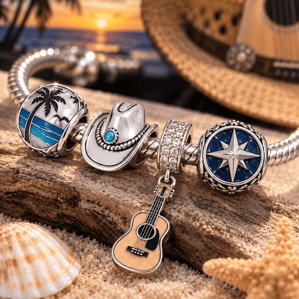 KNCN Silver Charm Bracelet Set VTH