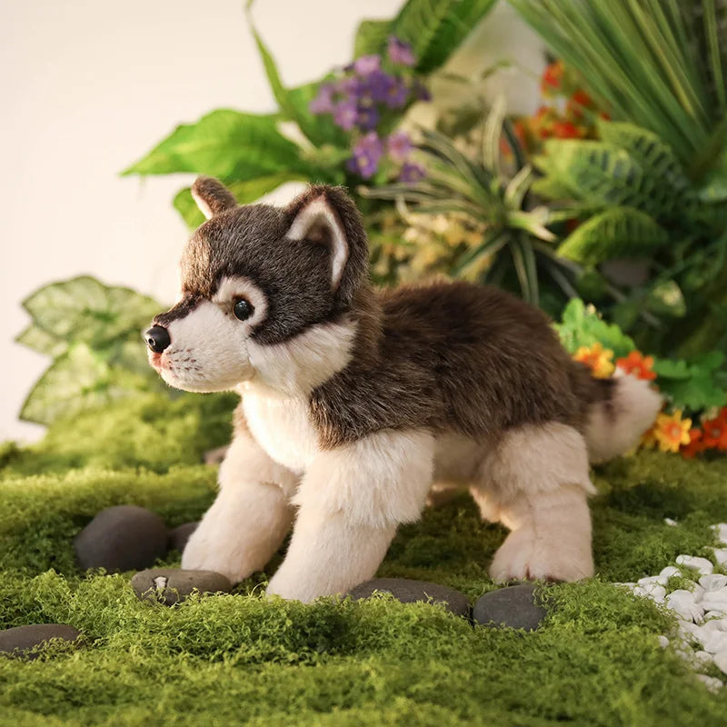 Wolf Plushies Toys Simulated Wolf Stuffed Doll Squishy Kids Dolls Adorably Simulated Animal Home Decor Toys Birthday Gifts