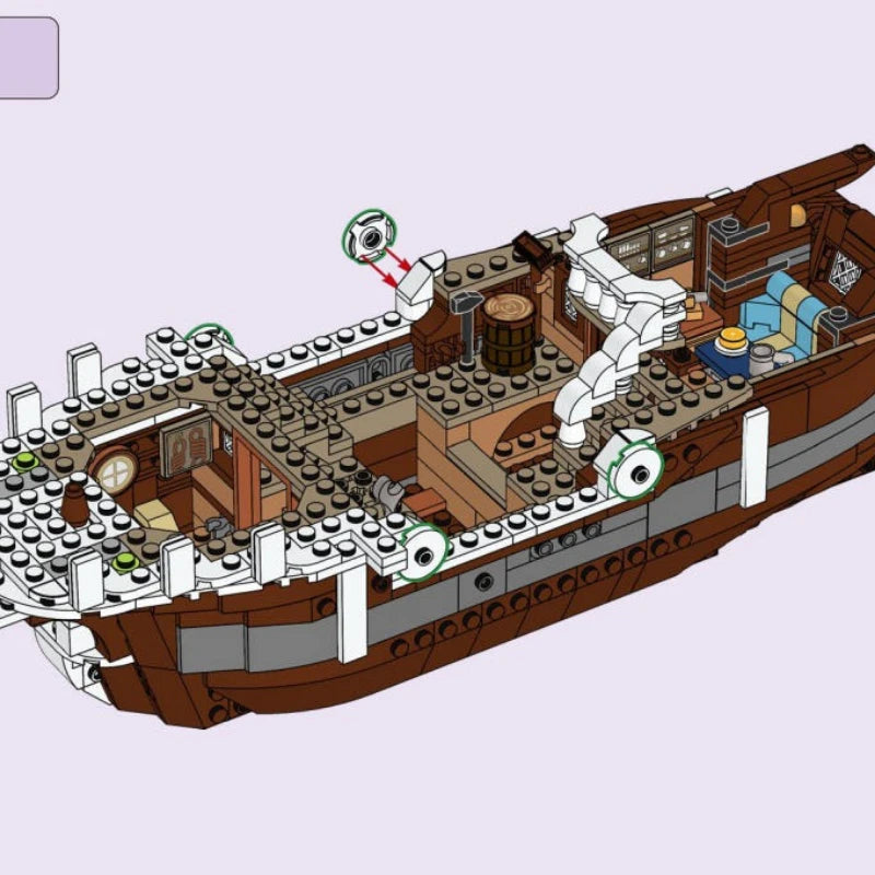 Merry Adventure Pirate Ship 75639 Building Blocks Sets Compatible with Legoed Particles Suitable for Christmas Gifts 1376pcs