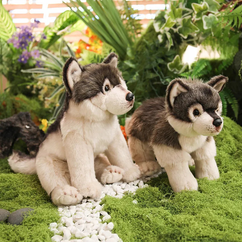 Wolf Plushies Toys Simulated Wolf Stuffed Doll Squishy Kids Dolls Adorably Simulated Animal Home Decor Toys Birthday Gifts